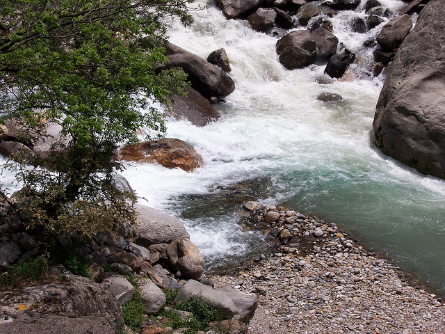 River Mandakini in Sonprayag on the way to Kedarnath