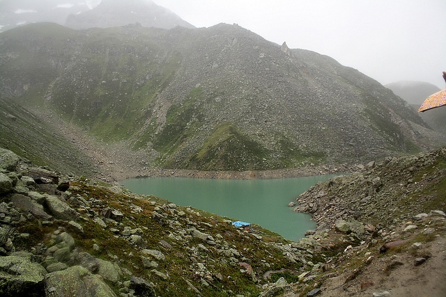 Sacred Satopanth Lake near Alakapuri and Swargarohini glacier