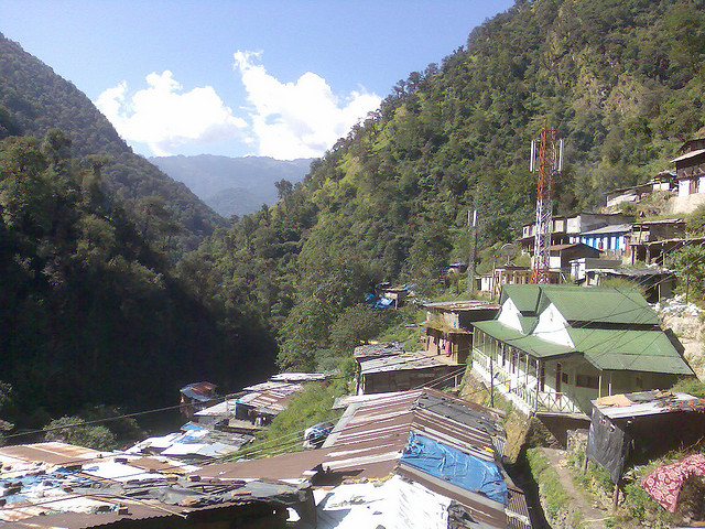 The town of Gaurikund, the base for Kedarnath yatra